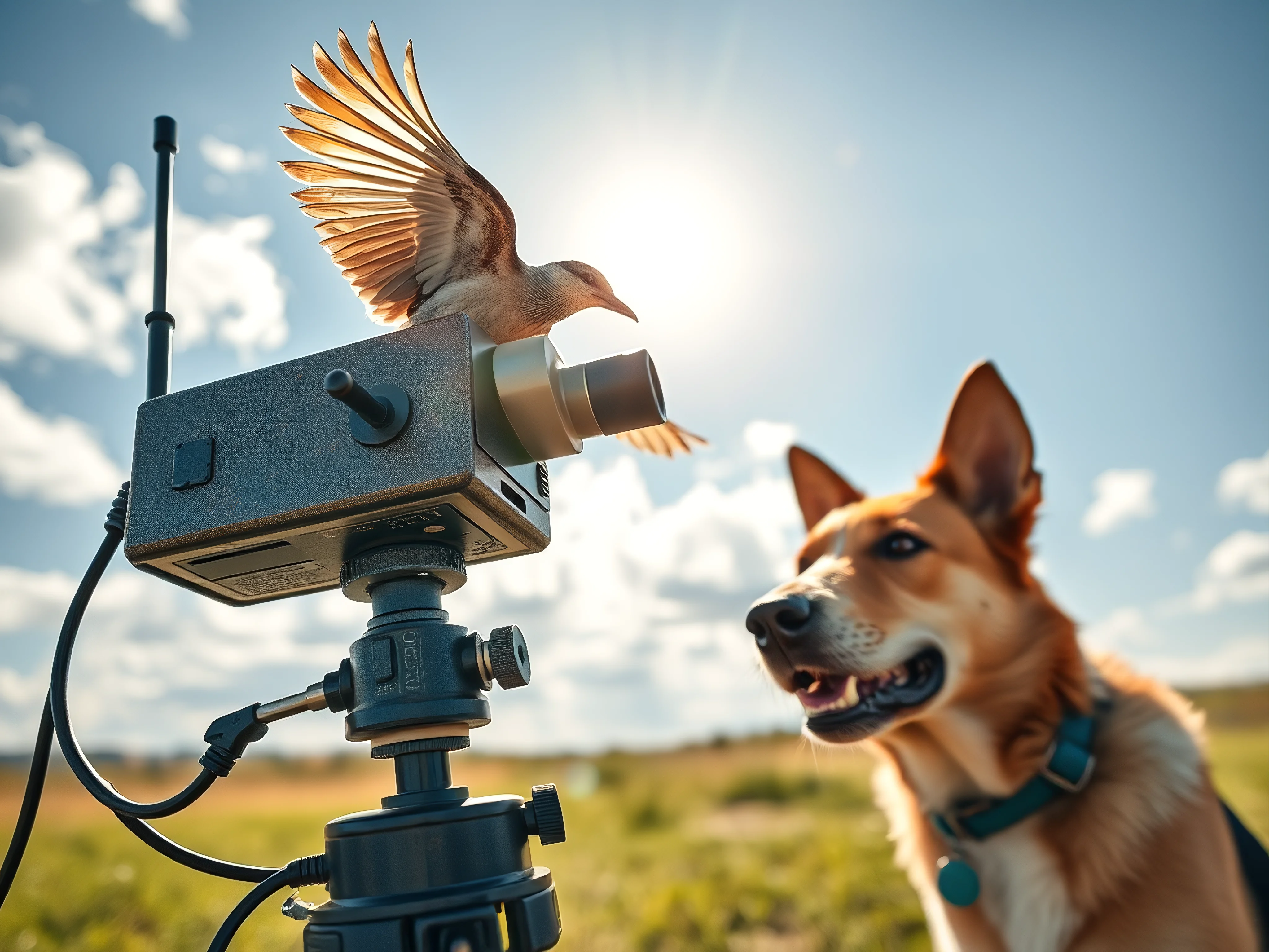 Rugged remote bird launcher for dog training.