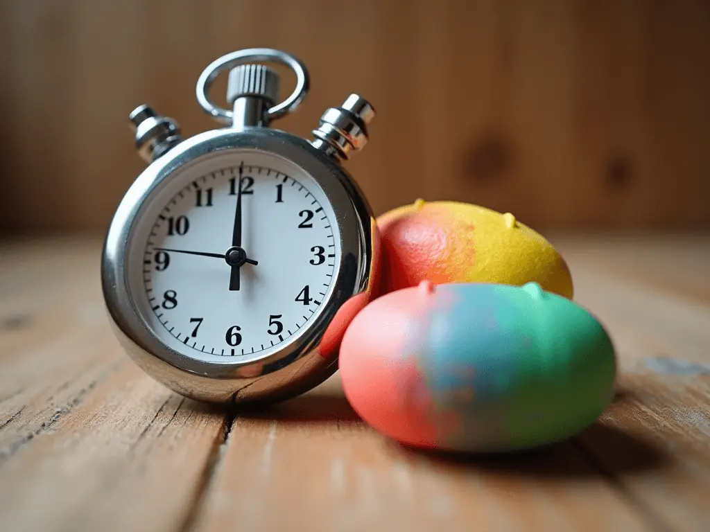 A stopwatch placed beside a dog toy, symbolizing timed training sessions.